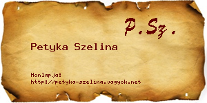Petyka Szelina névjegykártya